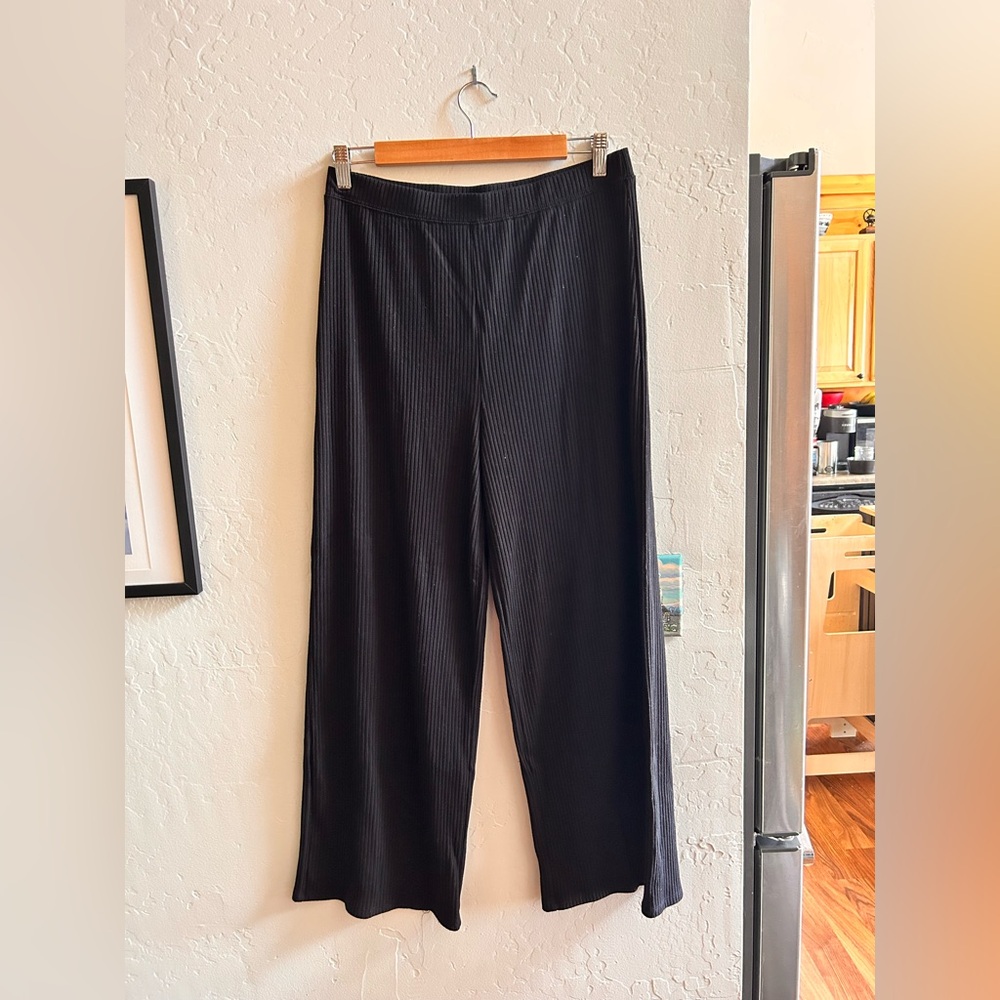 Threads 4 Thought Black Ribbed Wide-Leg Pants